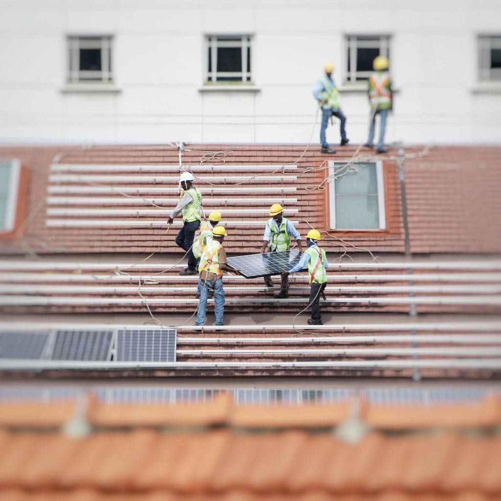 solar panel installation on roof